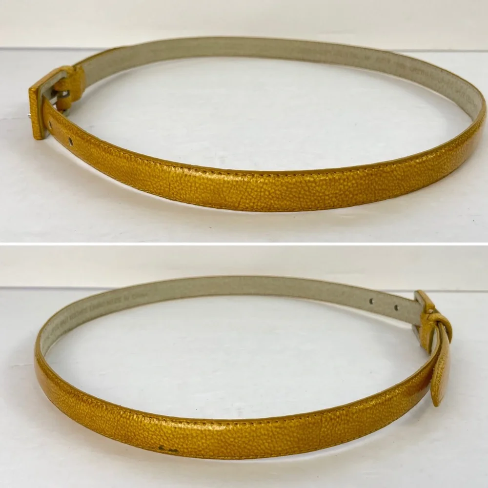 Vintage‎ Marigold Yellow Thin Skinny Belt